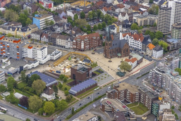 Aerial view, new construction Europagarten building at Europaplatz, LWL Museum of Archaeology,