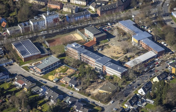 Aerial photo, Kolibri-Schule, Jean-Vogel-Straße, Hölkeskampring, Herne-Süd, Herne, Ruhr area, North