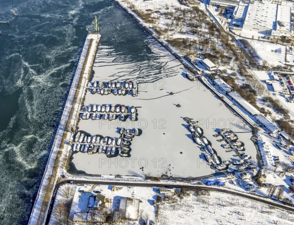 Aerial view, Herne Sea, marina, Rhine-Herne Canal, Horsthausen, Herne, Ruhr area, North