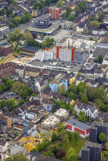 Aerial view, cultural centre Herne, Willi-Pohlmann-Platz, Herne-Mitte, Herne, Ruhr area, North