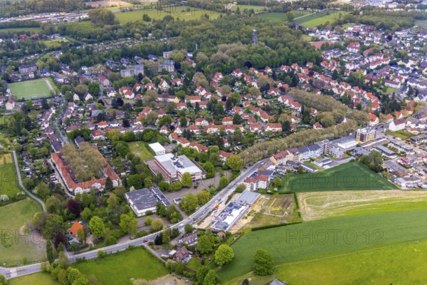 Aerial view, housing estate Gartenstadt Teutoburgia, colliery housing estate, Teutoburgiahof,