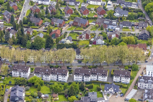 Aerial view, housing estate Mont-Cenis-Straße, Börnig, Herne, Ruhr area, North Rhine-Westphalia,