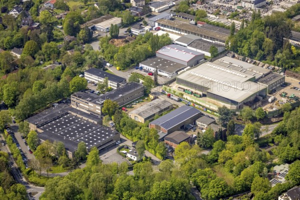 Aerial view, industrial estate Loerfeldstraße, Ahlenberg, Herdecke, Ruhr area, North