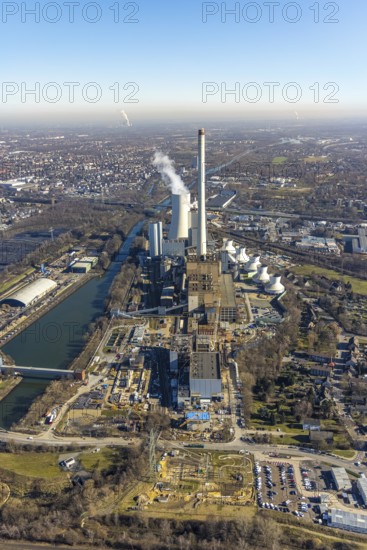 Aerial photo, power generation at the STEAG Herne combined heat and power plant on the Rhine-Herne