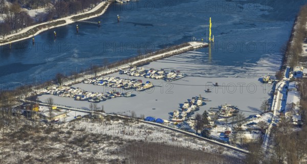 Aerial view, Herne Sea, marina, Rhine-Herne Canal, Horsthausen, Herne, Ruhr area, North