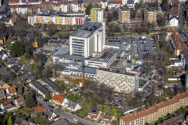 Aerial view, Marienhospital Herne, Herne-Süd, Herne, Ruhr area, North Rhine-Westphalia, Germany,