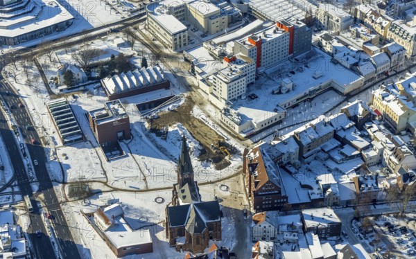 Aerial view, Europaplatz, high-rise residential building at the City Centre Bahnhofstraße,