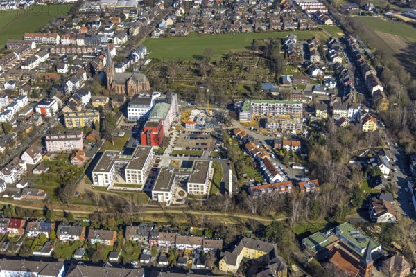 Aerial view, construction site campus of the St. Elisabeth Group, Widumer Höfe retirement homes,