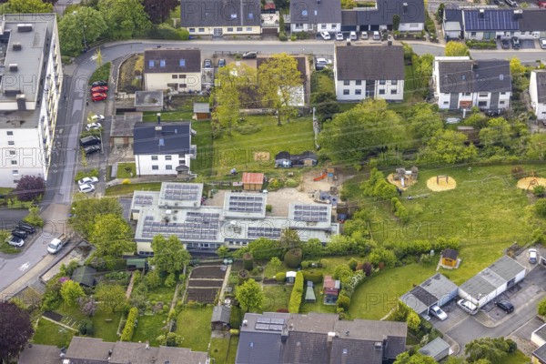 Aerial view, GVS day nursery Nacken, Herdecke, Ruhr area, North Rhine-Westphalia, Germany, DE,