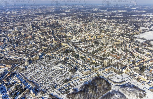 Aerial view, allotment garden association Herne Süd, local view Herne, Riemke, Bochum, Ruhr area,