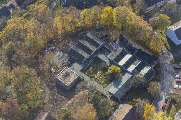 Aerial view, demolition work of the former Albert Schweitzer School for the construction of a new