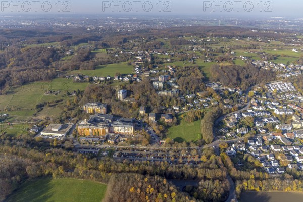 Aerial view, Community hospital Herdecke and Waldorf kindergarten Herdecke in the district Westende