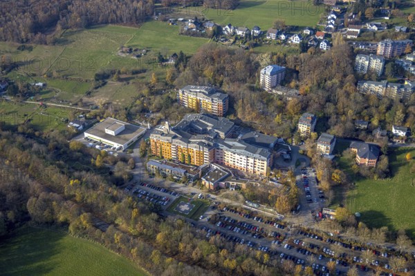 Aerial view, Community hospital Herdecke and Waldorf kindergarten Herdecke in the district Westende