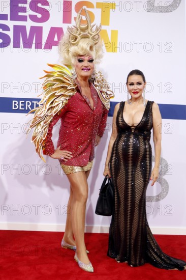 Regina Halmich, Olivia Jones and Djamila Rowe arriving at the Bertelsmann Summer Party 2025 at the