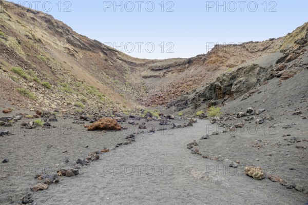 Caldera de los Cuervos at the Timanfaya National Park in Lanzarote, part of the Canary Islands in