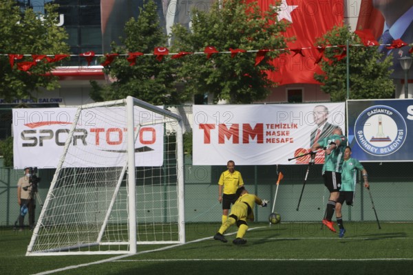 Football for the disabled amputees. The final match of amputee football between Sahinbey Belediye