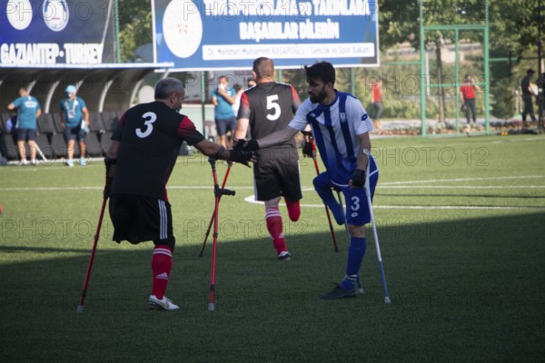 Football for the disabled amputees. The final match of amputee football between Sahinbey Belediye