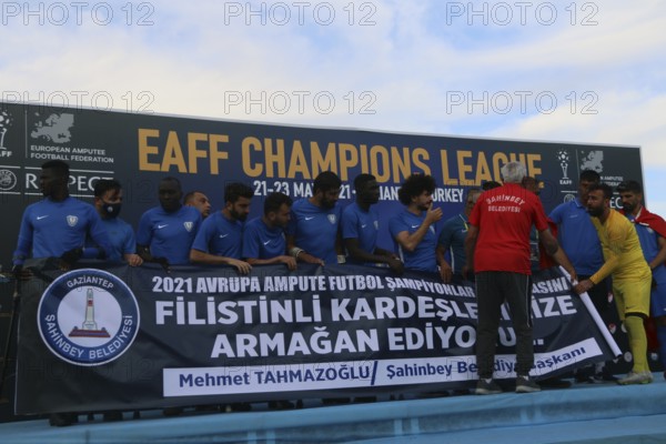 Football for the disabled amputees. The final match of amputee football between Sahinbey Belediye