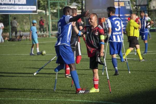 Football for the disabled amputees. The final match of amputee football between Sahinbey Belediye
