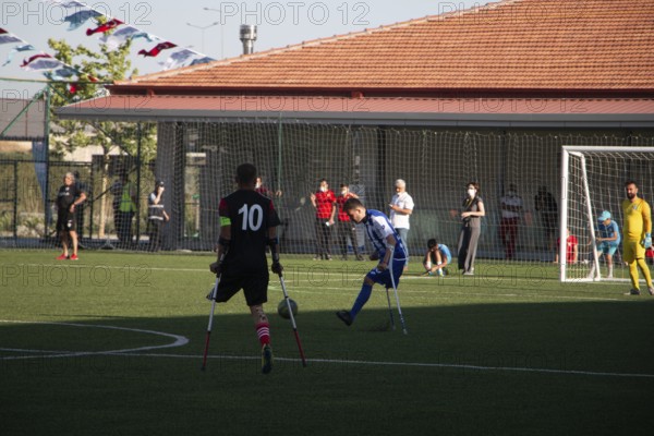 Football for the disabled amputees. The final match of amputee football between Sahinbey Belediye