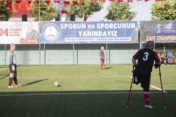 Football for the disabled amputees. The final match of amputee football between Sahinbey Belediye