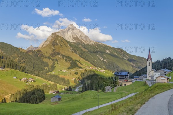 Idyllic scenery around Warth, a municipality in the district of Bregenz in the Austrian state of