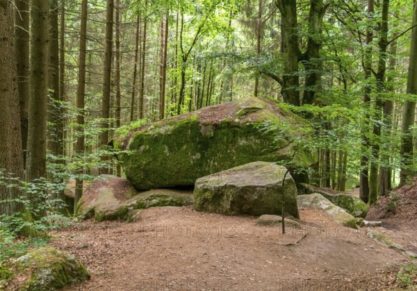 Impression at the idyllic nature reserve named Hoelle in the Bavarian Forestin Southern Germany at