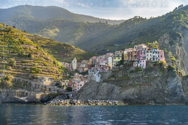 Scenery around Manarola, a small town at a coastal area named Cinque Terre in Liguria, located in