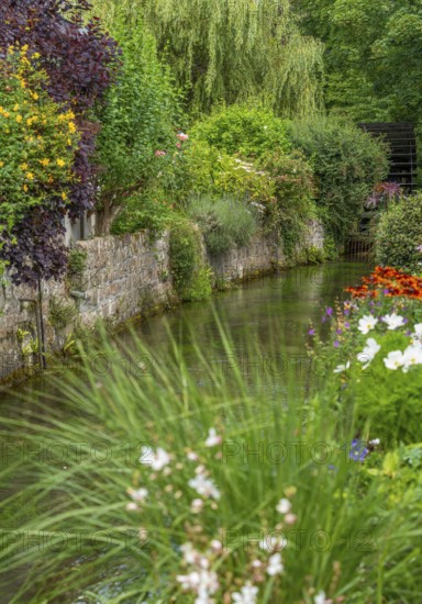 Scenery around river Veules in Veules-les-Roses, a commune in the Seine-Maritime department in the