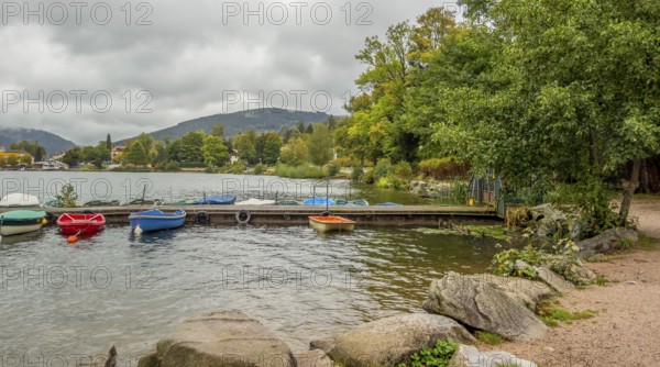 Waterside scenery around Gerardmer in France, a commune in the Vosges department in Grand Est in