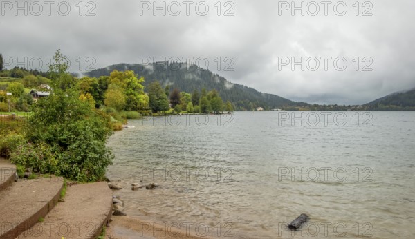 Waterside scenery around Gerardmer in France, a commune in the Vosges department in Grand Est in