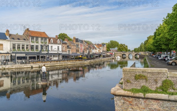 Impression around Quai Belu on the banks of the Somme in Amiens, a city and commune in northern