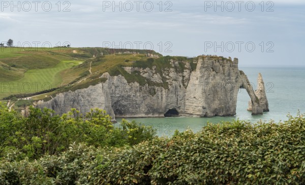 Coastal scenery around Etretat, a commune in the Seine-Maritime department in the Normandy region