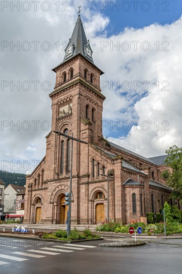 Saint-Martin cathedral in Saint-Die-des-Vosges, a commune in the Vosges department, Grand Est,
