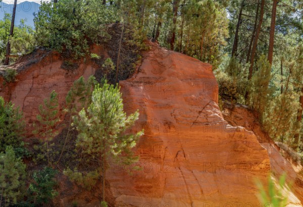 Impression around the Ochre Path near Roussillon, a commune in the Vaucluse department of the