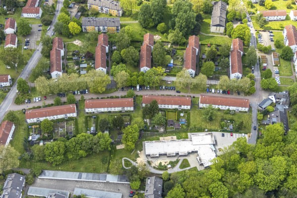 Aerial view, SKF Kindergarten Oase, Butendorf, Gladbeck, Ruhr area, North Rhine-Westphalia,