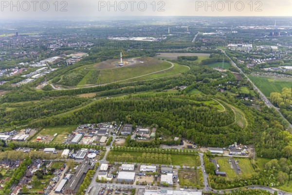 Aerial photo, Moltke spoil tip, construction site for wind turbine on the Mottbruch spoil tip,