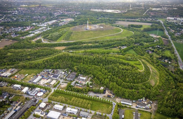 Aerial photo, Moltke spoil tip, construction site for wind turbine on the Mottbruch spoil tip,