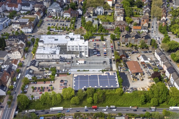 Aerial photo, construction site Glückauf-Center, planned refurbishment and renovation, Gladbeck,