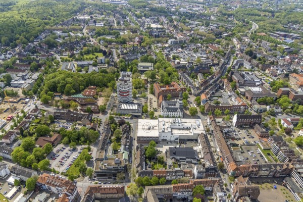 Aerial view, City Hall Gladbeck, Sparkasse Tower, Hoch10 office building, Viktoria-Quartier, city