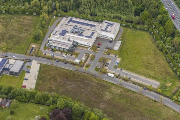 Aerial view, industrial estate Heinrich-Hertz-Straße, Lenord und Baür Werk 2, Rentfort, Gladbeck,