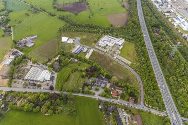 Aerial view, industrial estate Heinrich-Hertz-Straße, Lenord und Baür Werk 2, Rentfort, Gladbeck,