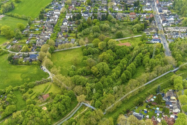 Aerial view, potential new development area at Johowstraße, Rentfort, Gladbeck, Ruhr area, North