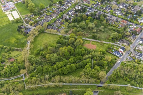Aerial view, potential new development area at Johowstraße, Rentfort, Gladbeck, Ruhr area, North