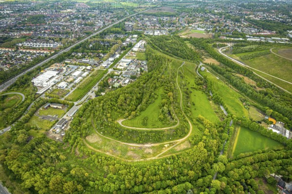 Aerial photograph, Moltke spoil tip, Natroper Feld nature reserve, Brauck, Gladbeck, Ruhr area,
