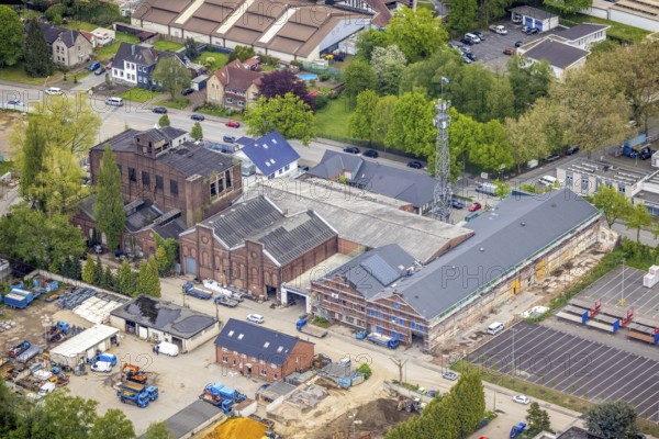 Aerial view, construction site Hesseler Strassen- und Tiefbau, Karl-Schneider-Straße 4-6, Gladbeck,