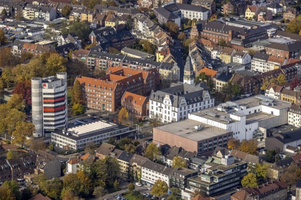 Aerial view, City Hall and Stadtsparkasse Gladbeck high-rise building in Gladbeck, Ruhr area, North