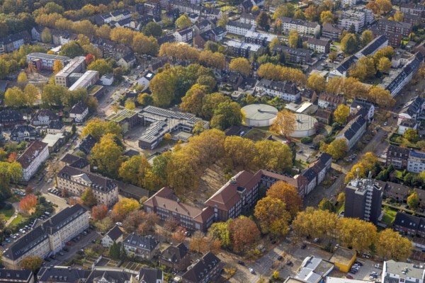 Aerial photography, Gladbeck police, Wittringer Schule and Werner-von-Siemens-Realschule as well as