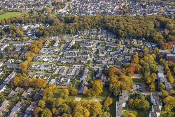 Aerial view, housing estate Paul-Löbe-Straße and Marcq-En-Baroeul-Straße in the district Rentfort