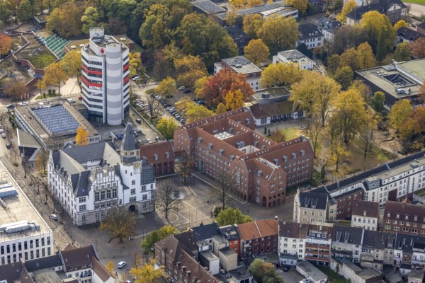 Aerial view, City Hall and Stadtsparkasse Gladbeck high-rise building in Gladbeck, Ruhr area, North
